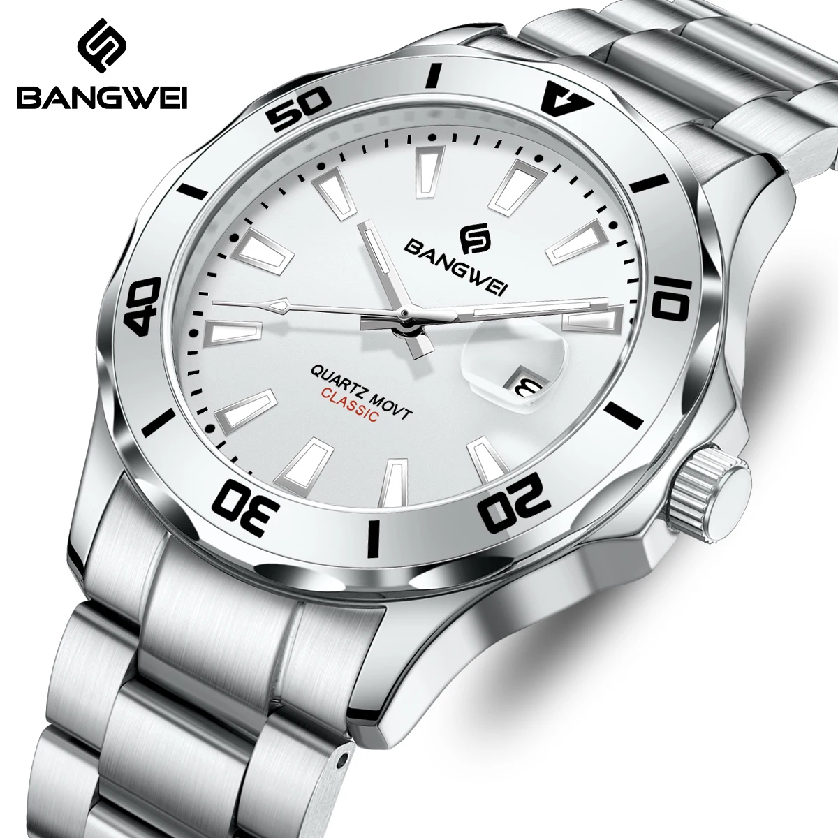 LIGE Luxury Men's Luminous Waterproof Business Watch with Calendar Quartz Movement