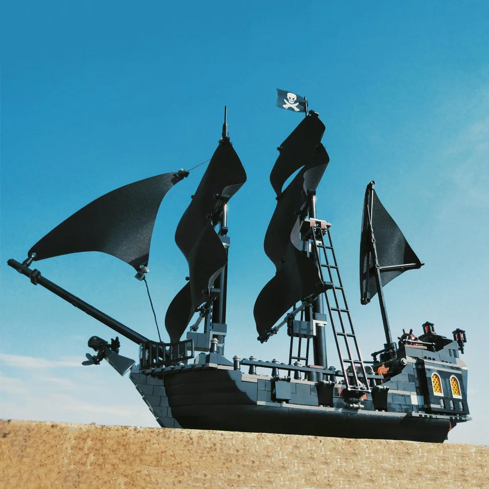 

Pirates Black Pearl Queen Anne's Revenge Ship Model Moc Sea Cow Modular Building Blocks Bricks of The Caribbean Educational Toys