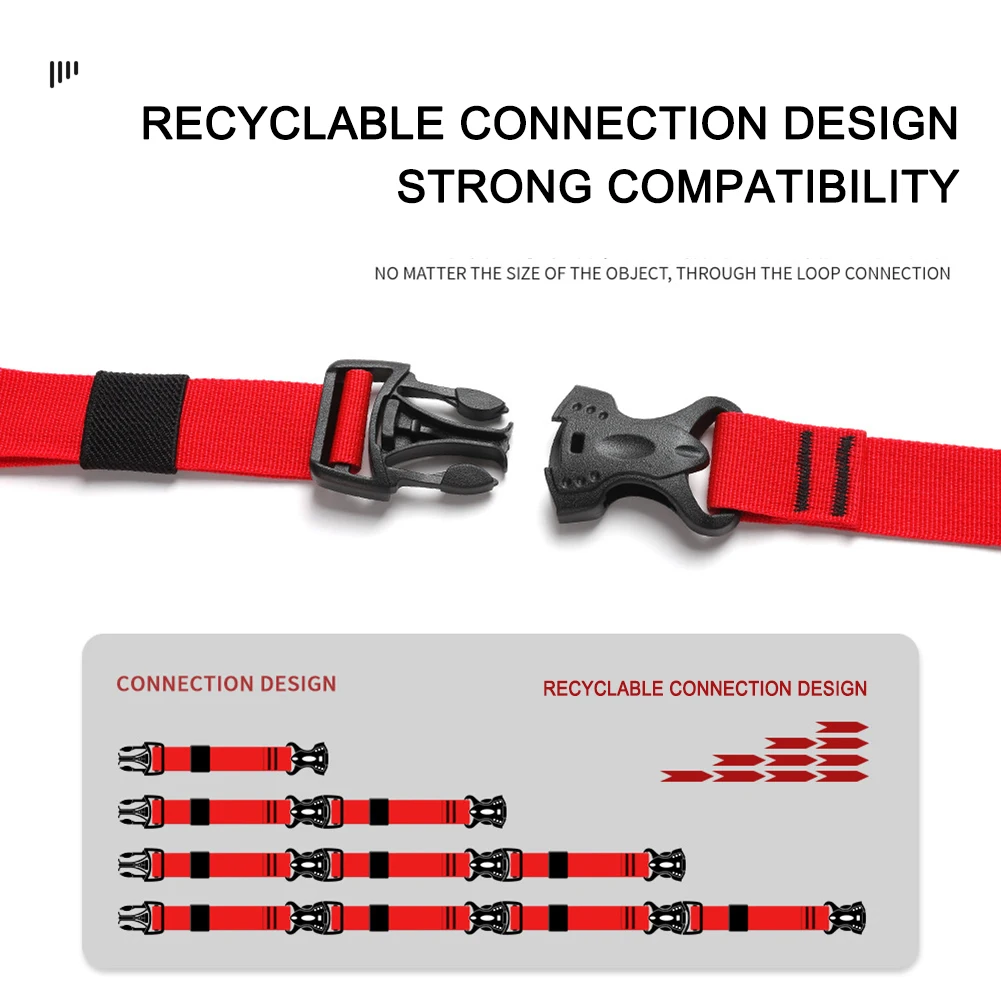 1-4PCS Portable Cargo Tie Down Luggage Belt Strap  Nylon Backpack Strap Rope with Quick Release Hook for Camping Hiking Travel