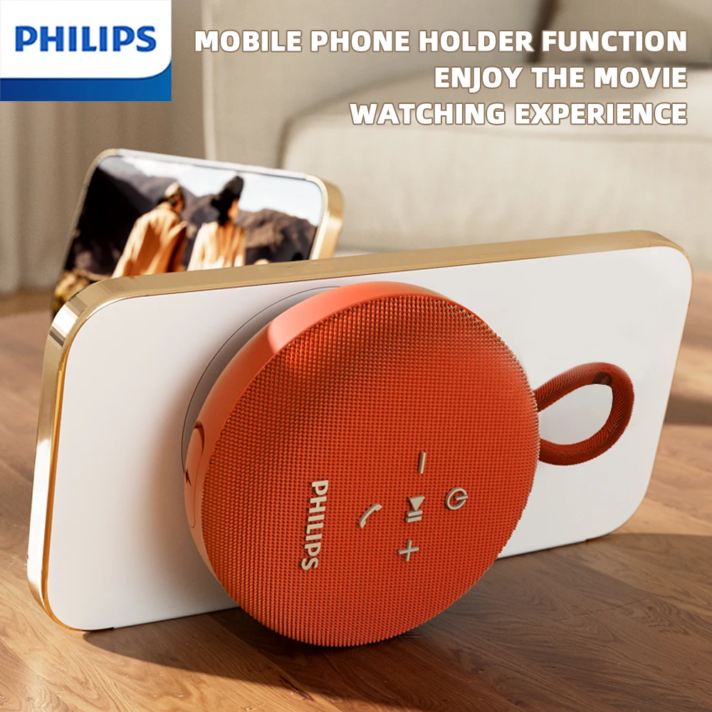 Philips TAS1120 Mini Bluetooth Speacker Portable Bathroom Waterproof Indoor 800mAh Wireless Subwoofer Suction Cup Lanyard