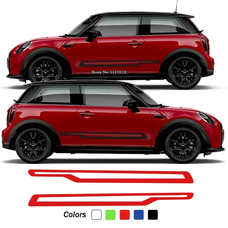 

Аксессуары для MINI John Cooper S F55 F56 F57 JCW 2021, автомобильные наклейки, Раллийная линия, крышка двигателя, боковые полосы, наклейка