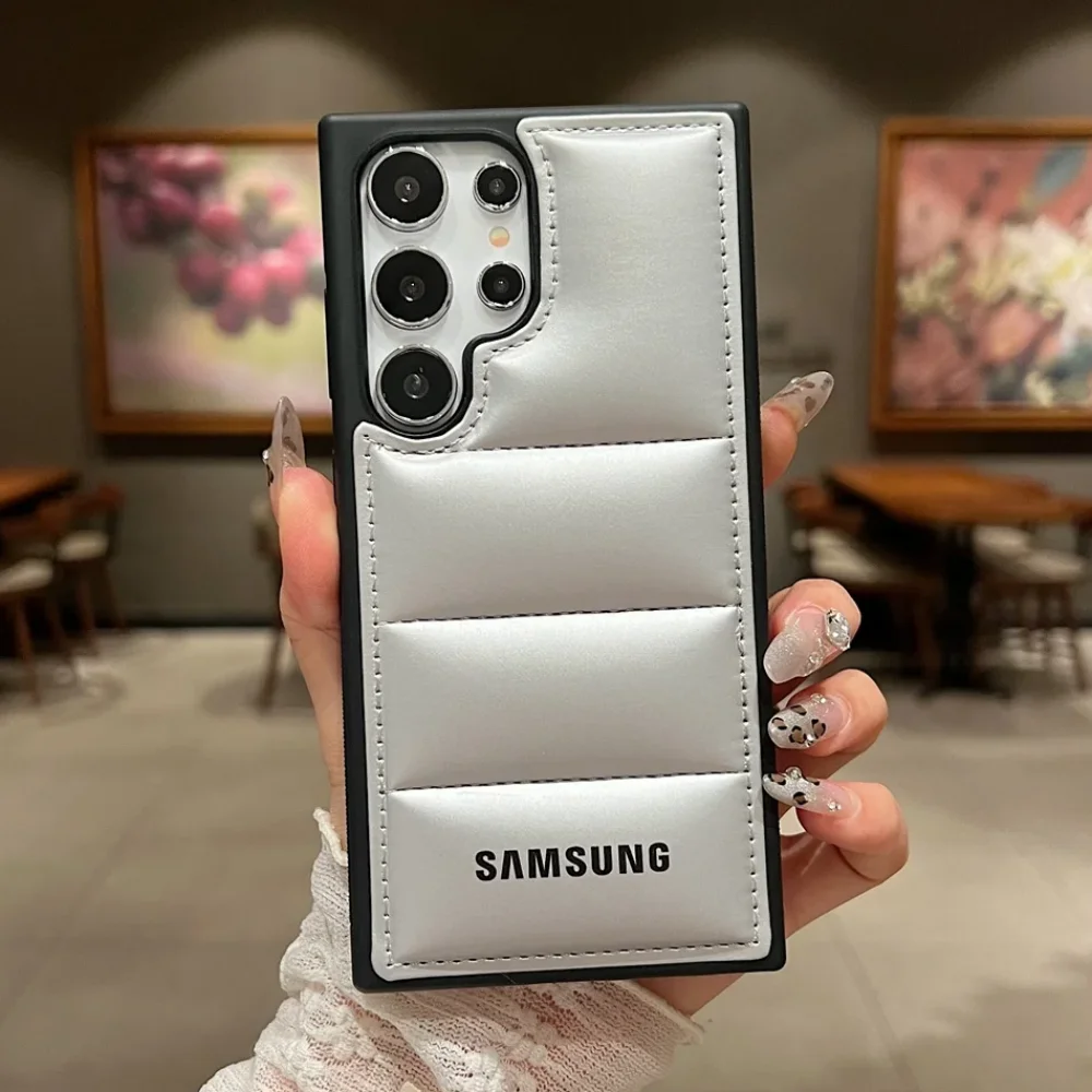 Original Samsung Down Jacket Phone Case - Soft TPU Wave Puffer Shockproof Coque