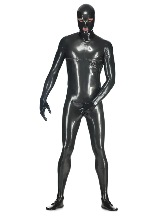 

New Latex 100% Rubber rubber Catsuit Masquerade ball bodysuit Includes gloves, socks and headgear Gummi Mask 0.4mm fashion