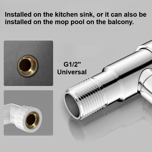 ก๊อกน้ำติดผนัง สแตนเลส ก๊อกน้ำห้องครัว ก๊อกน้ำแบบก้านเดียว น้ำเย็น ก๊อกน้ำกันน้ำกระเด็นสำหรับใช้ในบ้าน 5