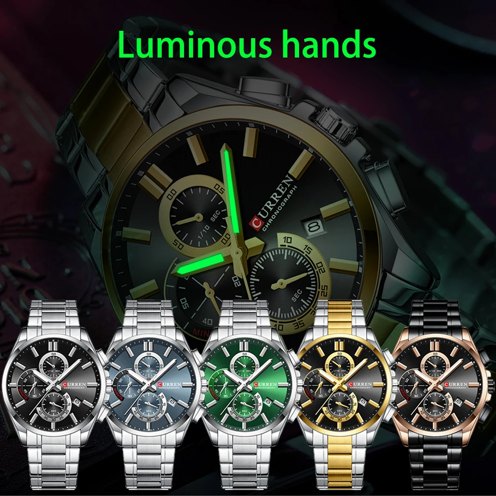 CURREN Fashion Casual Business Man Watch Luxury Stainless Steel