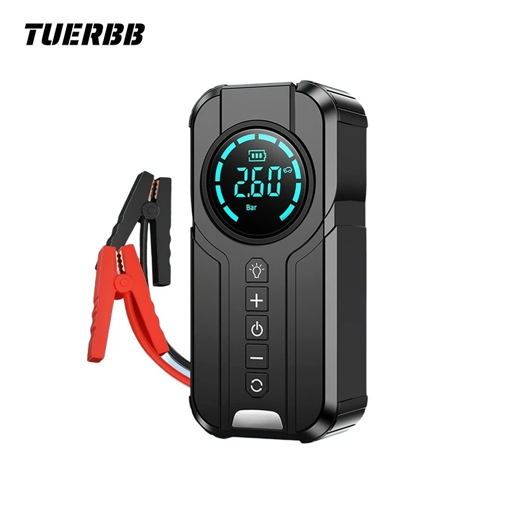 TUERBB BUWEI 4 In 1 Car Jump Starter Air Pump Power Bank Lighting