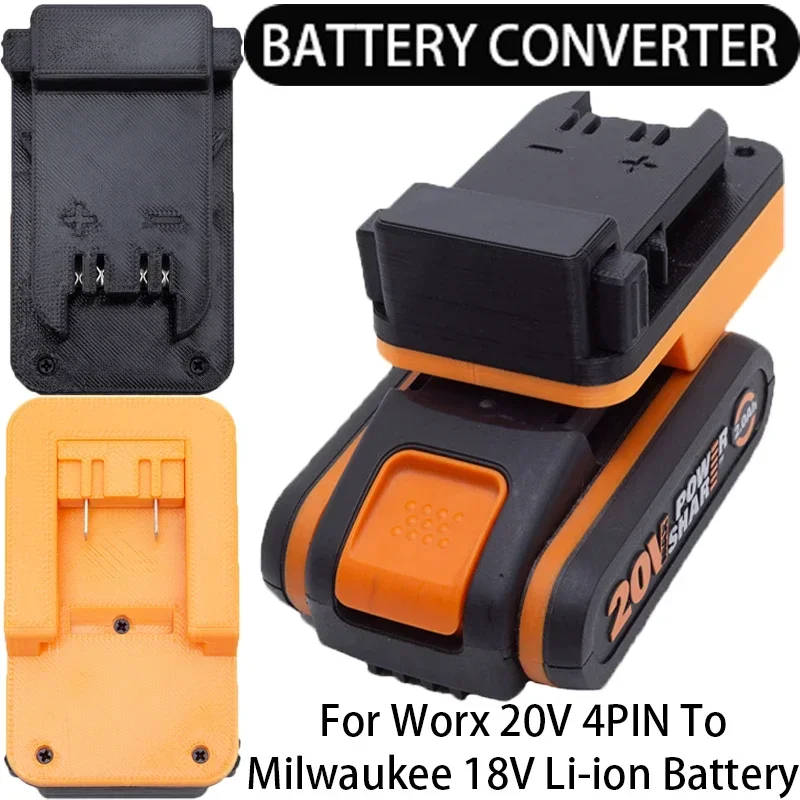 Battery Converter for Worx 20V 4PIN Dexter to Milwaukee 18V Li-ion Battery Adapter Tool Electric Drill Power Tool Accessories