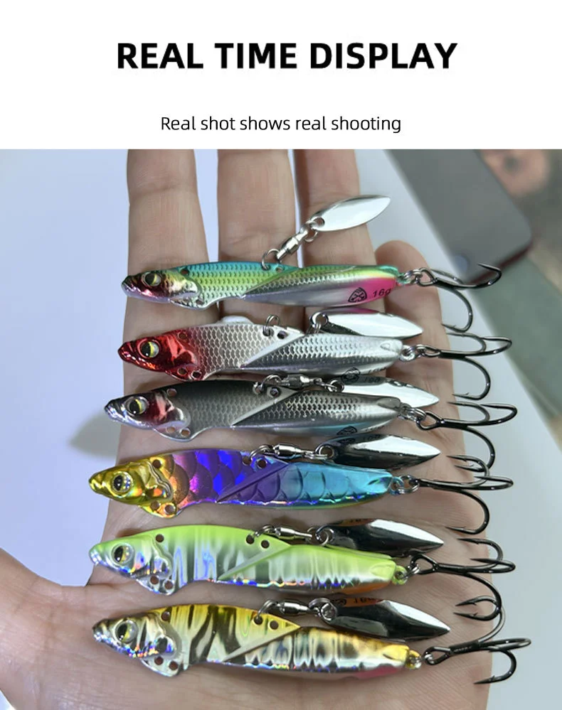 Metall Jig und Vib Angel köder, Jigging Tackle, rotierender Löffel, Wobbler, sinkender harter Köder für Bass und Hecht, neu, 8g, 16G, 21g – Detail 8