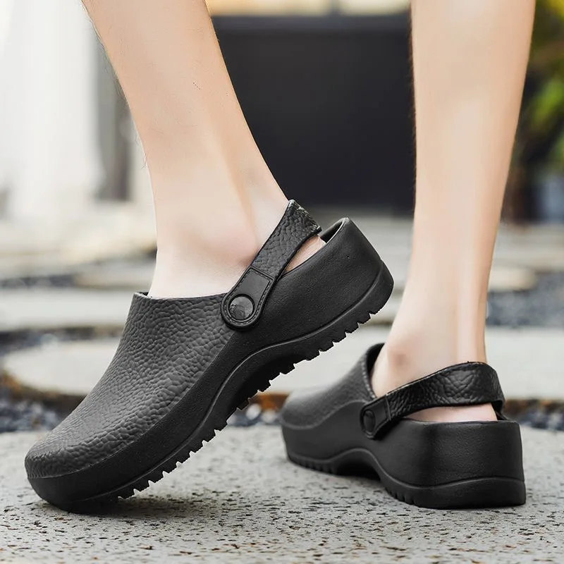 Men's EVA Sandals Summer Large Black Kitchen Anti-Slip Work Shoes Waterproof Oil-Repellent Chef Shoes Kitchen Accessories summer sandals chef shoes
