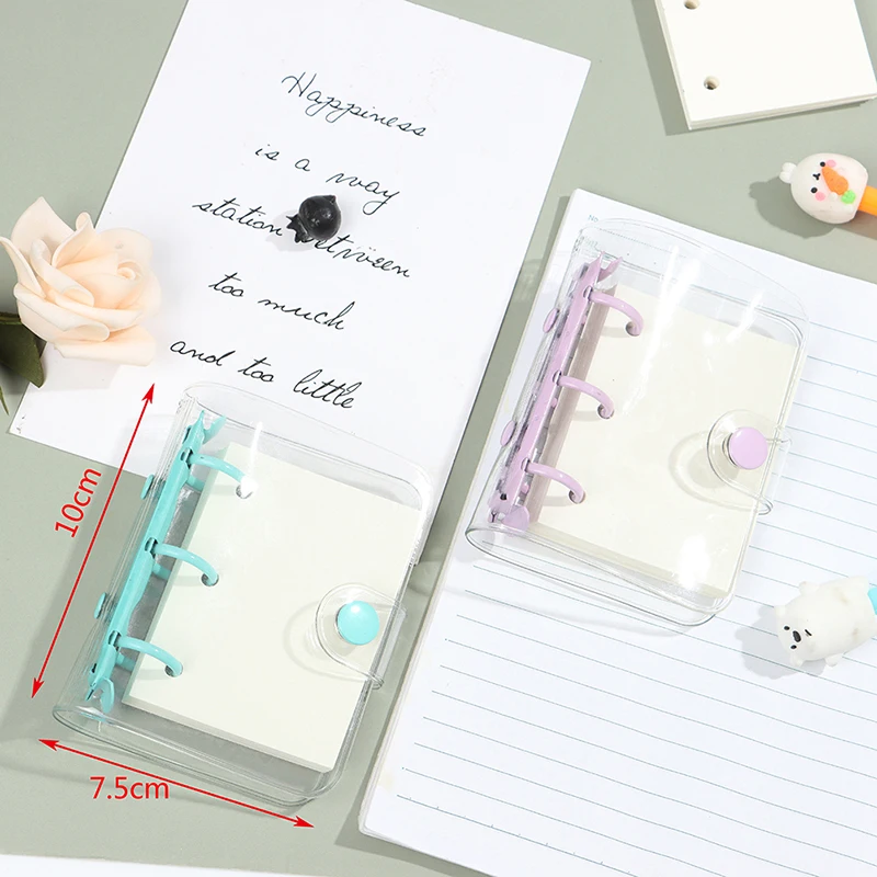 Transparent 3 Ring Loose-leaf Notebook Student Portable Hand Book Ring Binder
