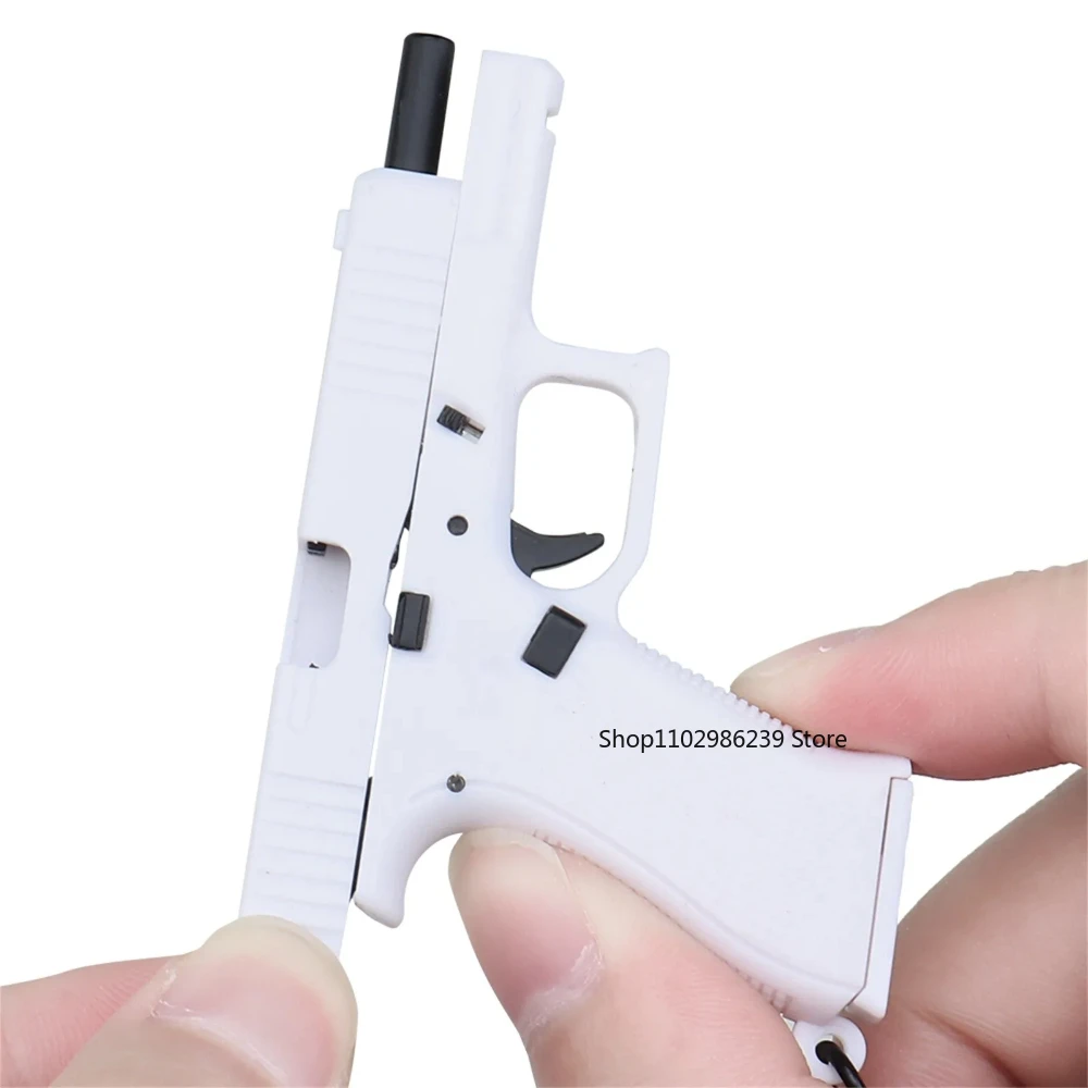 Mini Tactical Pistol Shape Car Keychain for Men Portable Detachable Keyring Realistic Model Toy Bag Accessories