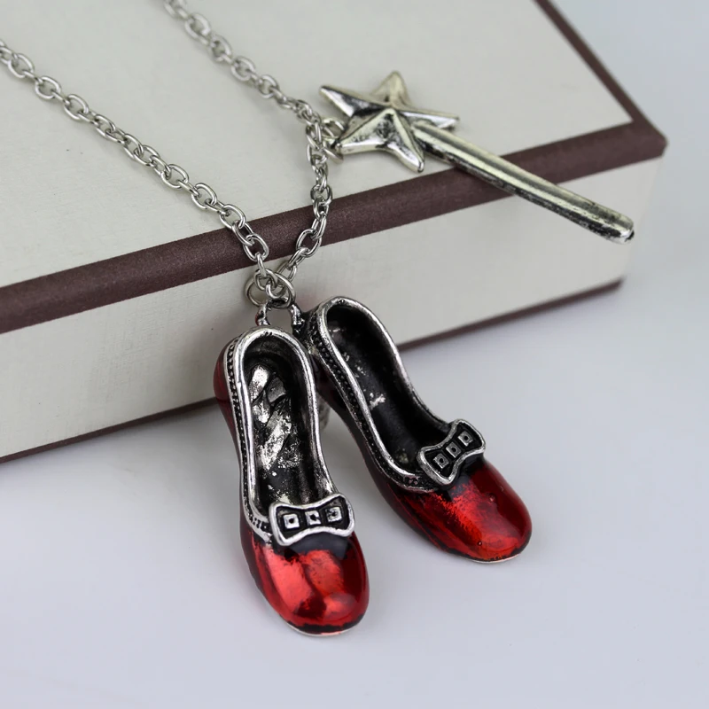 Necklace Ruby Slippers Charm Red Slippers Ruby Slipper Necklace