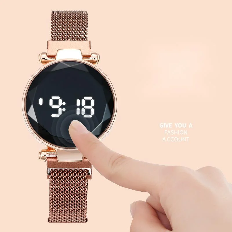 Trendy Neue Led Uhr Magnet Online Promi Die Gleiche Kreisförmige Touchscreen Armbanduhr_voghion.com