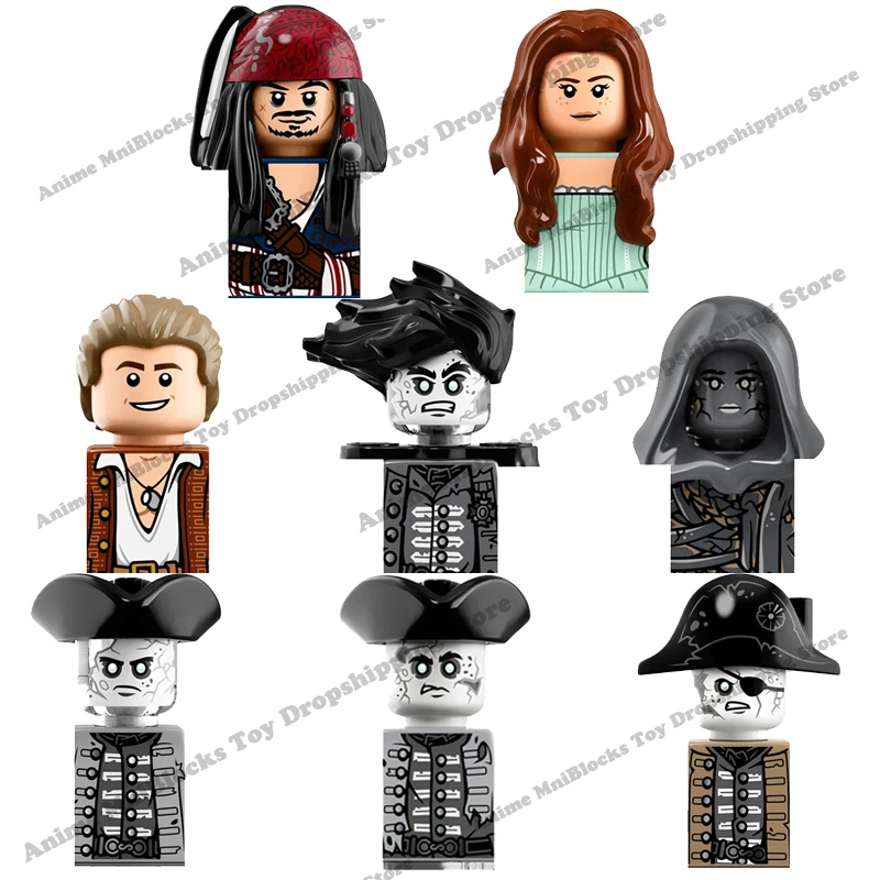Pg1000 X611 Film Pirati I Caraibi Jack Sparrow Ghost Captain Mini Action Toy Figures Assemblaggio Giocattoli Regali Di Compleanno Per Bambini