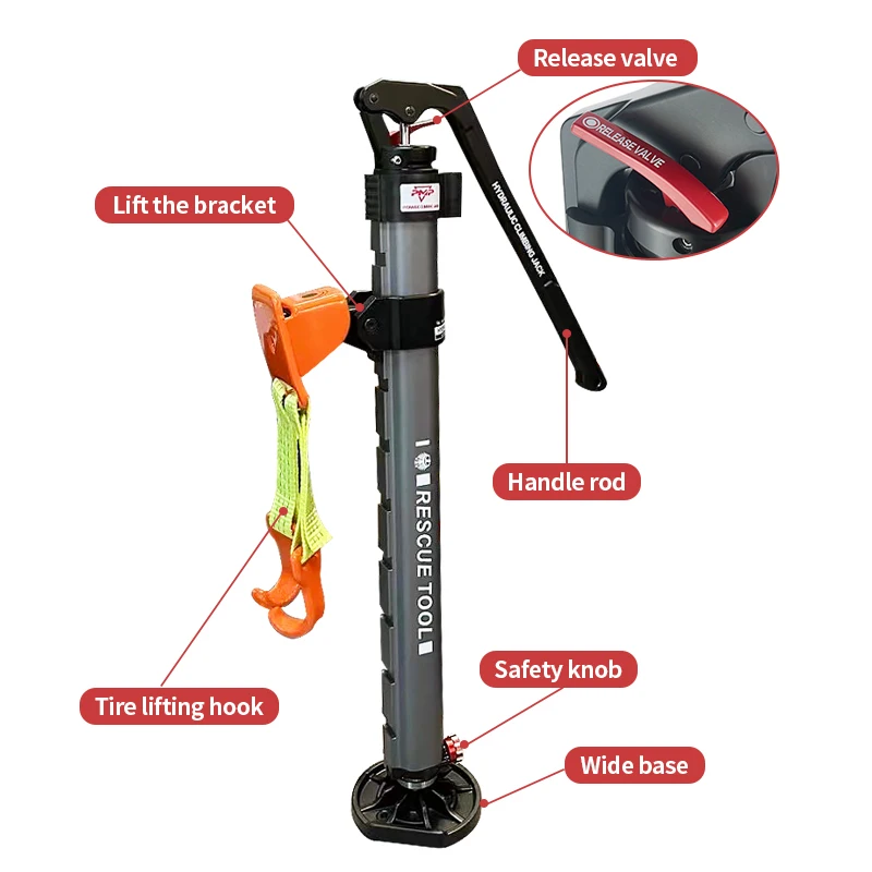 2500kg Hydraulic monkey climbing pole Jack Car rescue and self rescue trailer jack