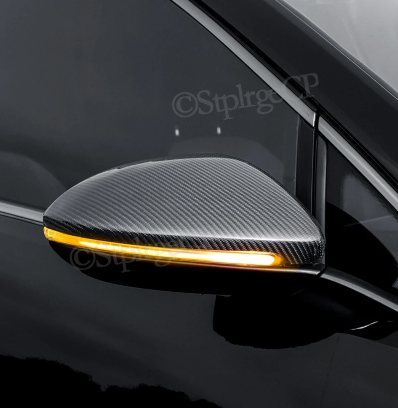 PQAIECXD Spiegelkappen Kompatibel Mit VW Für Passat Für B6 Für Typ Für 3C 2005 2006 2007 2008 2009 2010 Carbonfasermuster Schwarze Autospiegelabdeckungen Kappen(Black Carbon