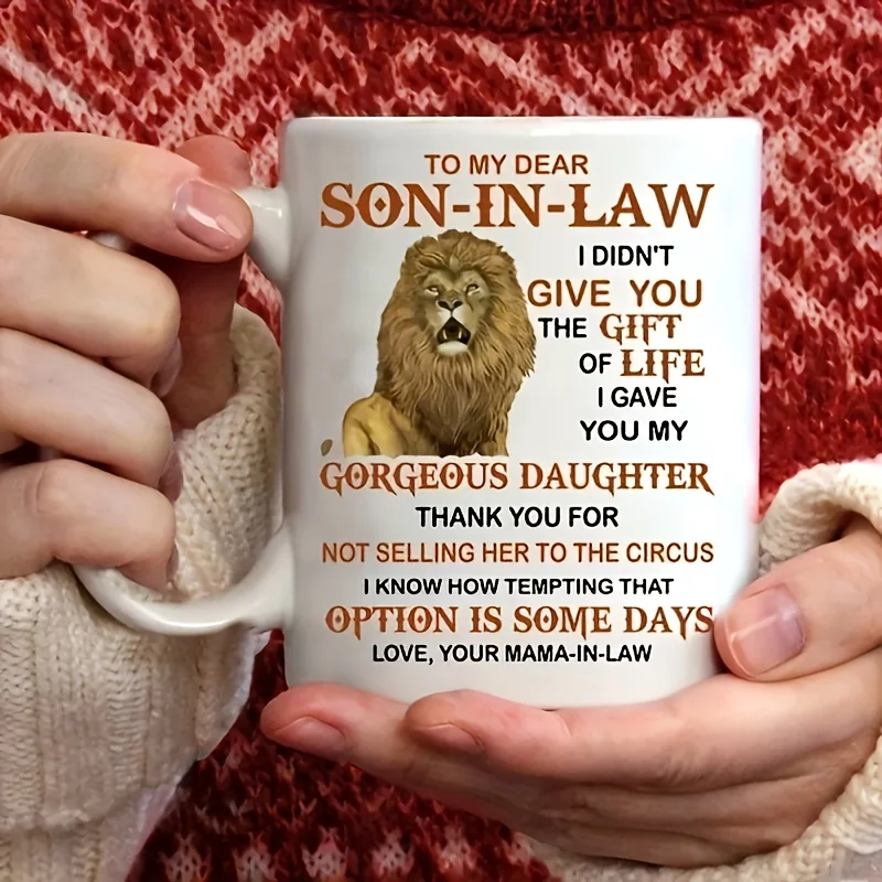 

11oz Ceramic Coffee Mug, Classic Drinking Cup With Handle, Novelty Gift, For Hot Or Cold Drinks , Milk,Valentines Day Gift
