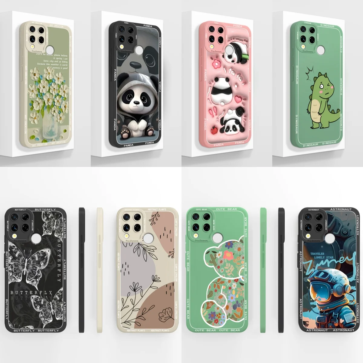 Cute Cartoon Soft Shockproof Liquid Silicone Phone Case -  Bumper Housing Capa