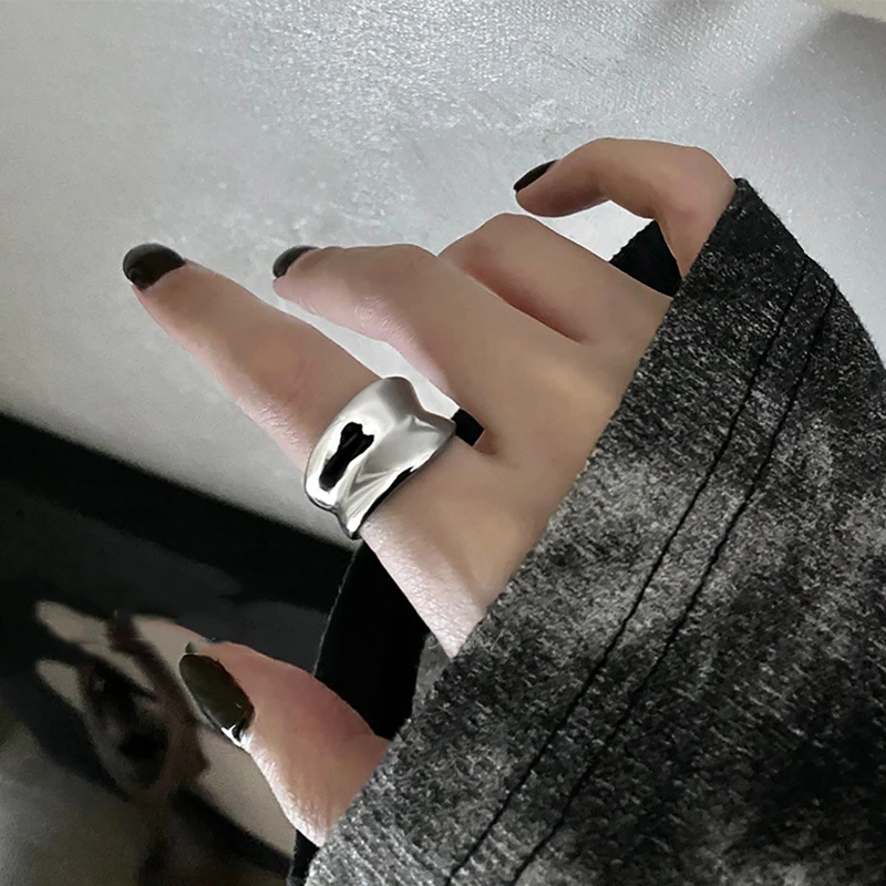 Vintage Handmade Opening Ring for Women Fashion Geometric Wide Punk Metal Rings Jewelry Gift finger rings fashion rings fashion ring metal rings punk rings