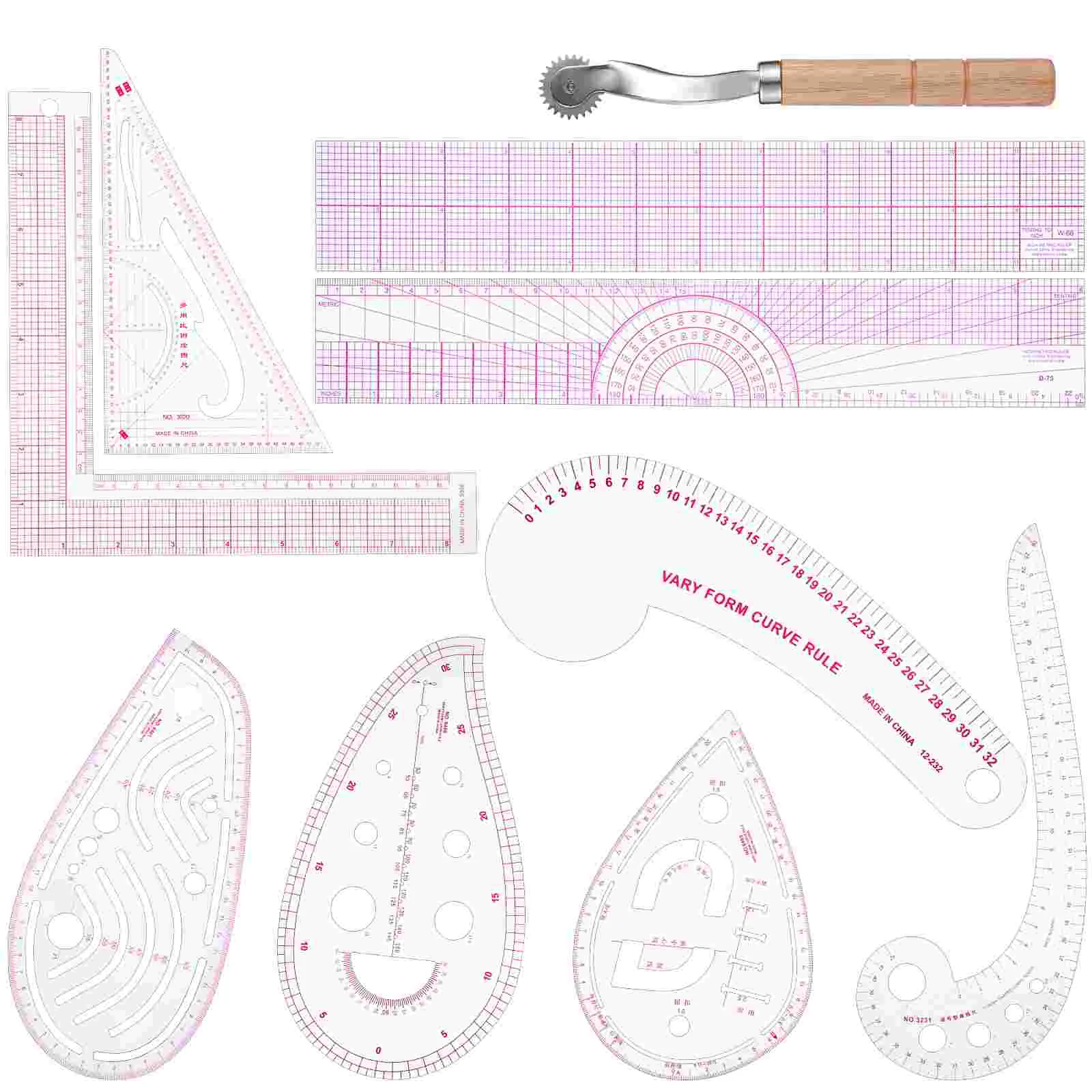 

Clothing Proofing Ruler Drawing Fabric Sewing Curved Products Plastic For Tailor