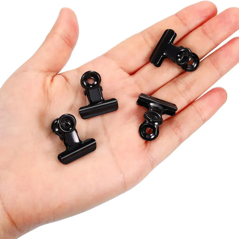 Bulldog Clips Mini Metal Hinge Clips Tiny Binder Paper Clamps Fabric Sewing Clip for Paper DIY Art Crafts Photo Wall Decor 10Pcs