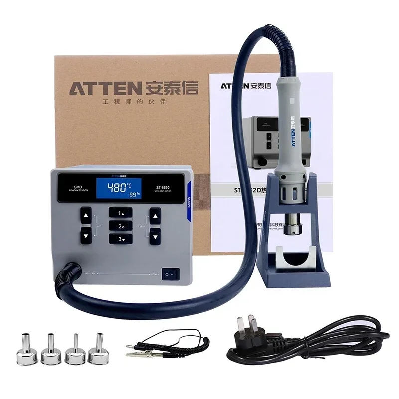 Hot Air Gun Soldering Station ATTEN ST-862D Hot Air Gun Soldering Station Lead-free Intelligent Digital Display 1000W Rework Station For Phone PCB Chip Repair