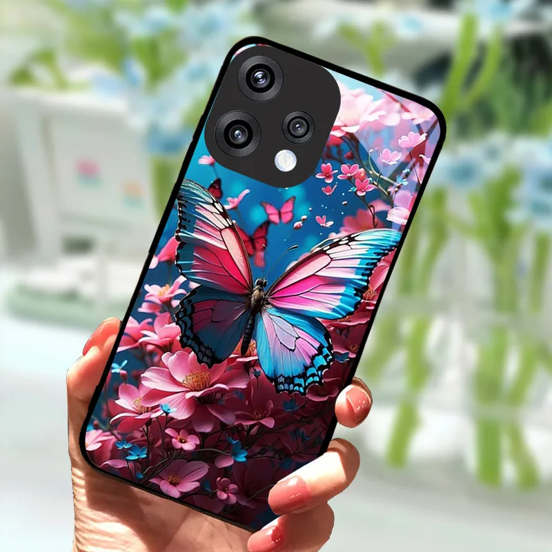 Luxury Hard PC Tempered Glass Phone Case Back Cover