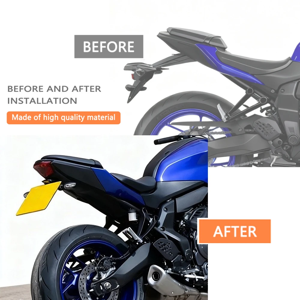 오토바이 번호판 홀더 브래킷 조정 가능한 각도 액세서리 Yamaha MT-07 2025 MT07 2025 MT 07 용 안정적인