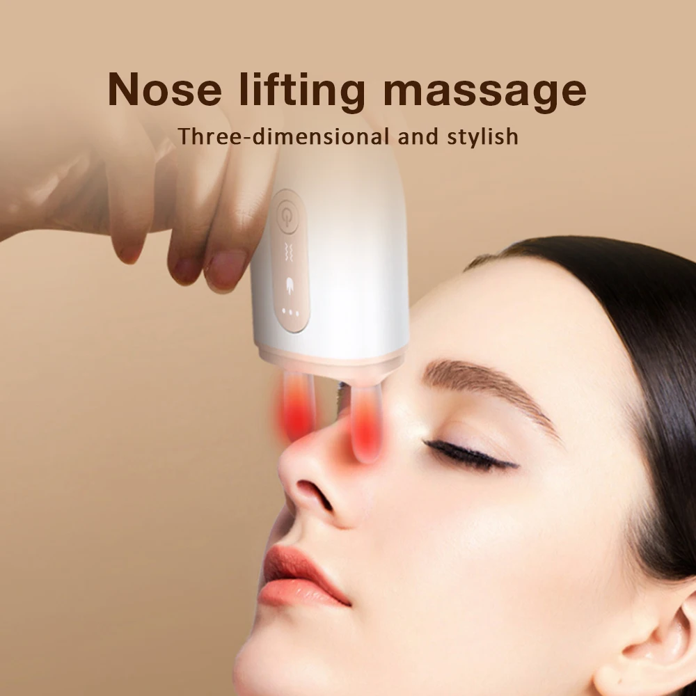 Electric Nose Shaper Lifting Device Facial Skin Scraping Tightening Jade Infrared Hot Compress Nose Vibration Massage Tools