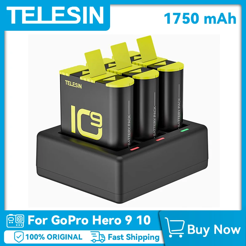 GoPro 9 10 Battery 1750mAh Replacement Battery GoPro Hero 9 10 Black Action Camera Accessories rechargeable battery,battery replacement