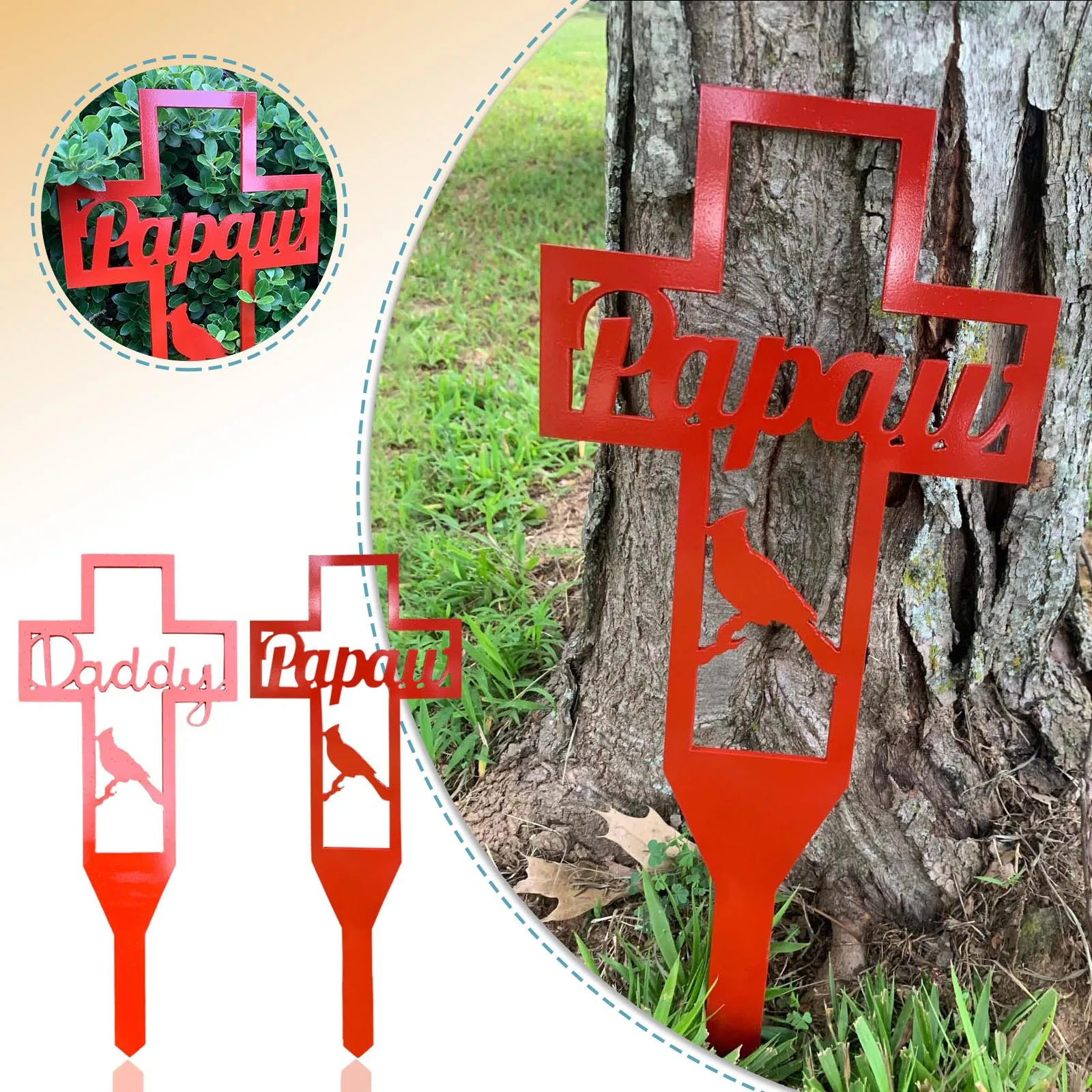 Metal Cross Stake Hollow Outdoor Decoration Creative Relatives Cemetery