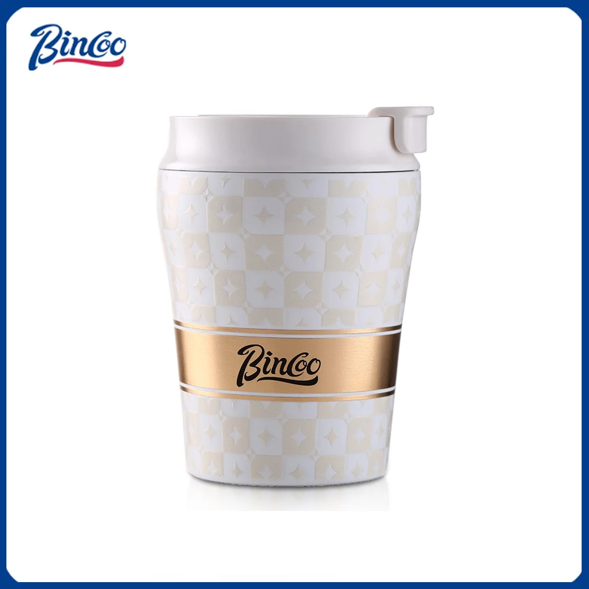 BINCOO 280/500ml Portable Coffee Thermos Cup, Double Layer Ceramic Wall, Stainless Steel Inner Wall, Leakproof Car Travel Coffee M...