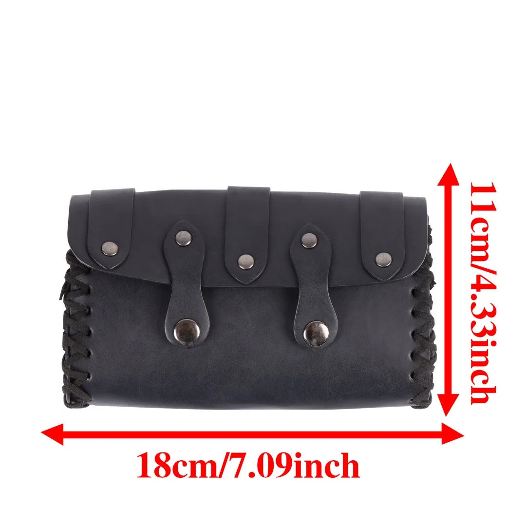 Mittelalterlicher Vintage-Geldbeutel Kostüm-Accessoire für Männer und Frauen Wikinger Leder-Zugbeutel Münzbeutel – Detail 3