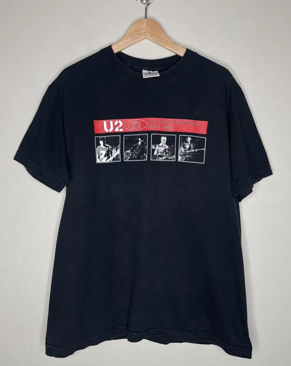 Vtg (2001) U2 Elevation Tour Band T-Shirt Nera Double Sided Sz (L) Y2K