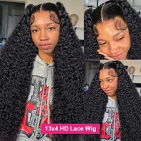 Perruques bouclées 40-42 pouces, Deep Wave, 13x4 13x6, Lace Frontal HD, Cheveux Humains, Water Wave, Perruque Lace Front 360, Remy Brésilien pour Femmes 2