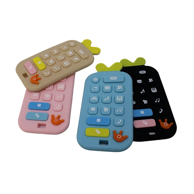 Silicone teether baby anti-eating hand soothing toys silicone teether remote control teether cognitive teething toys