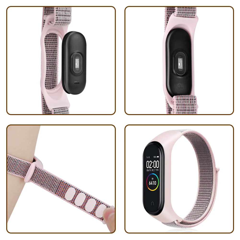 Фото Ремешок нейлоновый для Xiaomi Mi Band 7 6 3 5, спортивный Воздухопроницаемый браслет для Miband 7 5 4 3, сменный Браслет №5