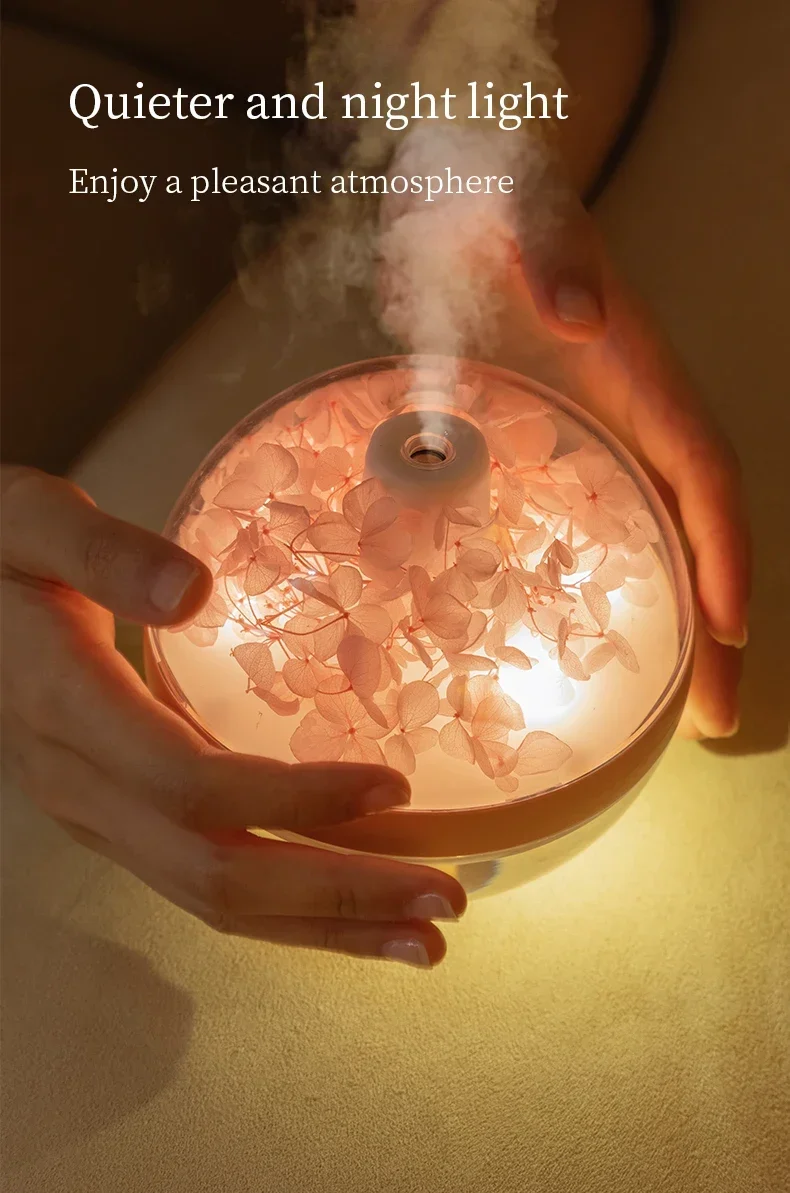 270ML USB Rechargeable Air Humidifier with LED Light - Home Hydration Mist Maker