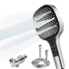 High Pressure Shower Head 7 Modes Adjustable Showerhead With Hose Saving Water One-Key Stop Spray Nozzle Bathroom Accessories 1