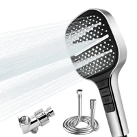 High Pressure Shower Head 7 Modes Adjustable Showerhead With Hose Saving Water One-Key Stop Spray Nozzle Bathroom Accessories 1