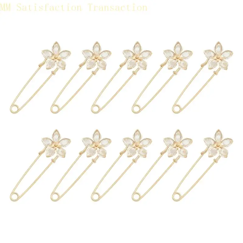 axyb 10pcs 꽃 모양 의류 안전 핀 가디건 칼라 칼라 클립 숄 클립 클립 클립