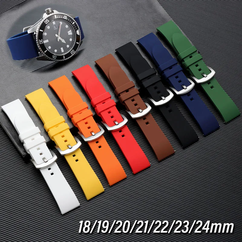 Durable Silicone Waterproof Watch Strap with Quick Release - Versatile Sizes