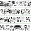 2m/Roll Violin Instrument Flower PET Tape Masking Tape  For DIY Sticker Scrapbooking Journal Collage Material 5