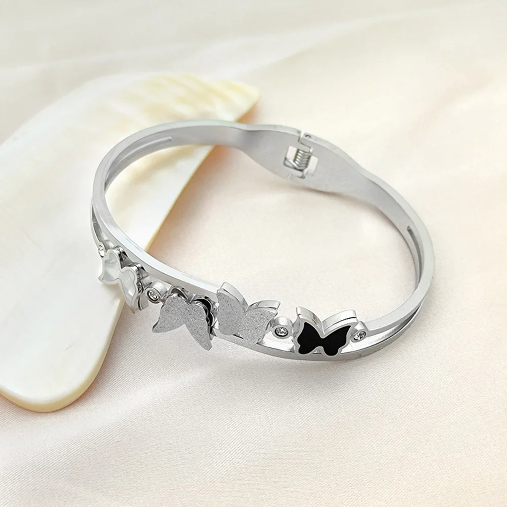 High-grade frosted butterfly bracelet, silver gold-plated women's bracelet shell, oil-drip double-layer spring bracelet 5