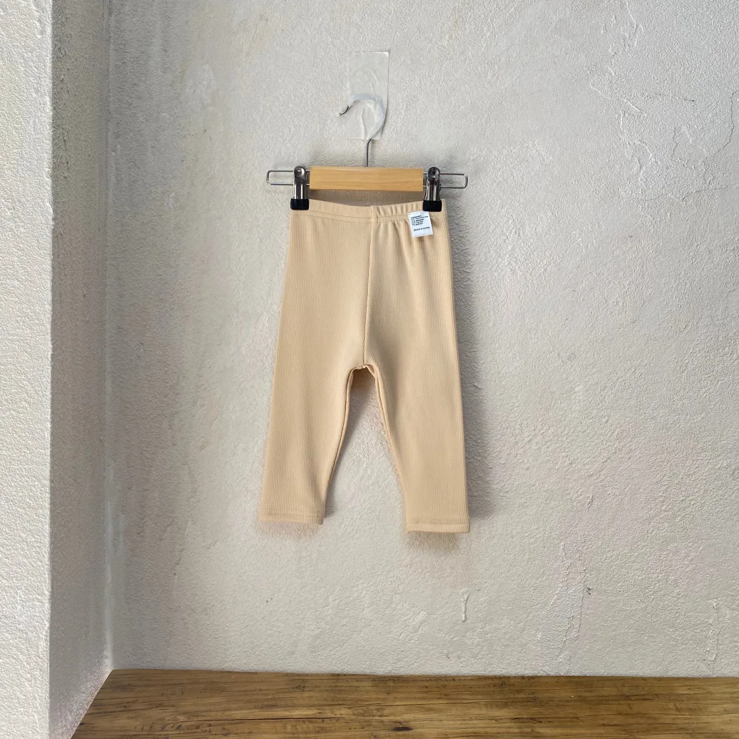 2025 Winter Basic Cotton Kids Baby Girls Ribbed Leggings Solid Color Infant Girls Elastic Pants Best Matching Girls Leggings