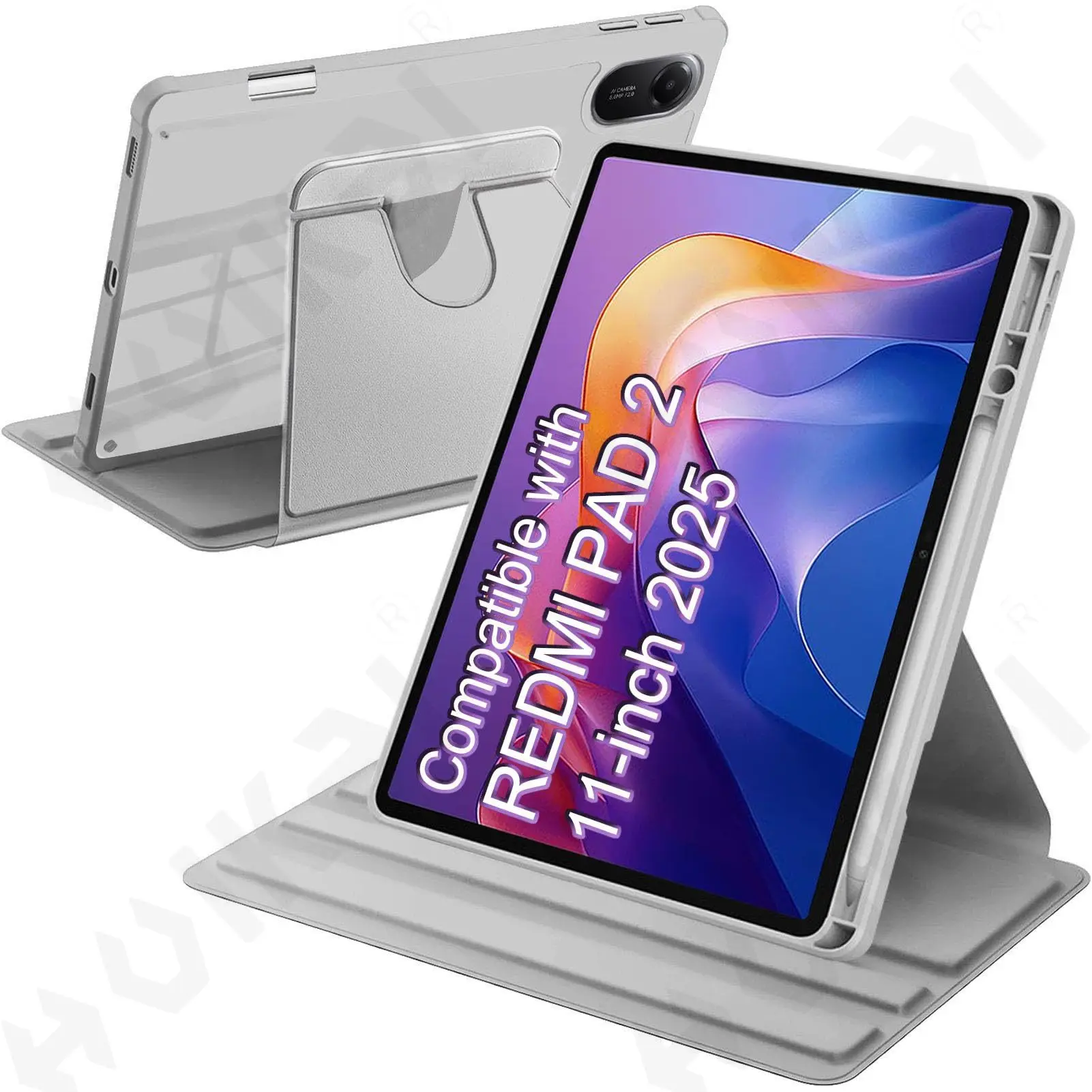 360° Rotating Protective Tablet Case with Pen Holder and Auto Wake/Sleep