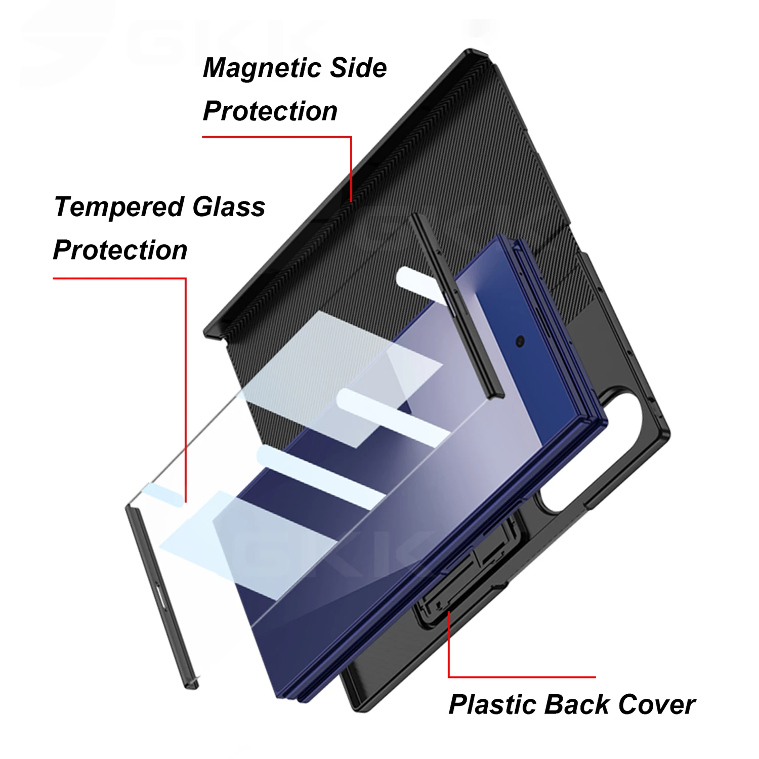 Premium Magnetic Fold Leather Case with Durable Outer Screen Protection