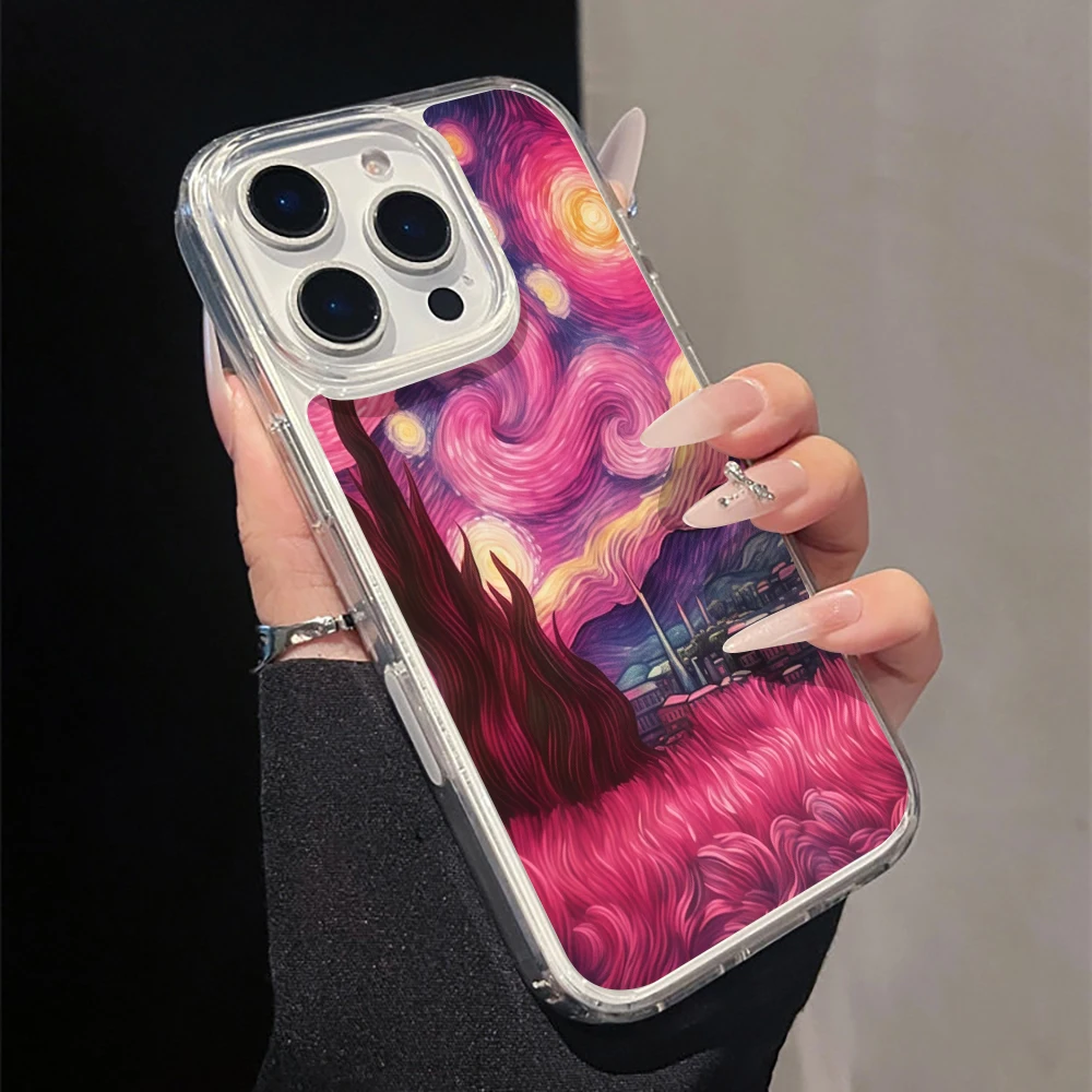 Van Gogh Starry Night Magnetic Clear Phone Case - Artistry in Protection