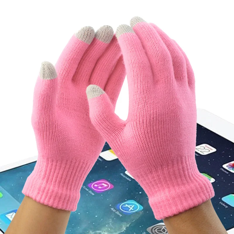

2023 Winter Soft Knitted Gloves Women Men Glove Touch Sensory Screen Thickened Plush Full Finger Mittens Cycling Couple Gloves