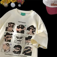 2025 été femmes vêtements Streetwear Crayon Shin Chan imprimer dessin animé t-shirt hauts hommes femmes vêtements 100% coton t-shirts 2